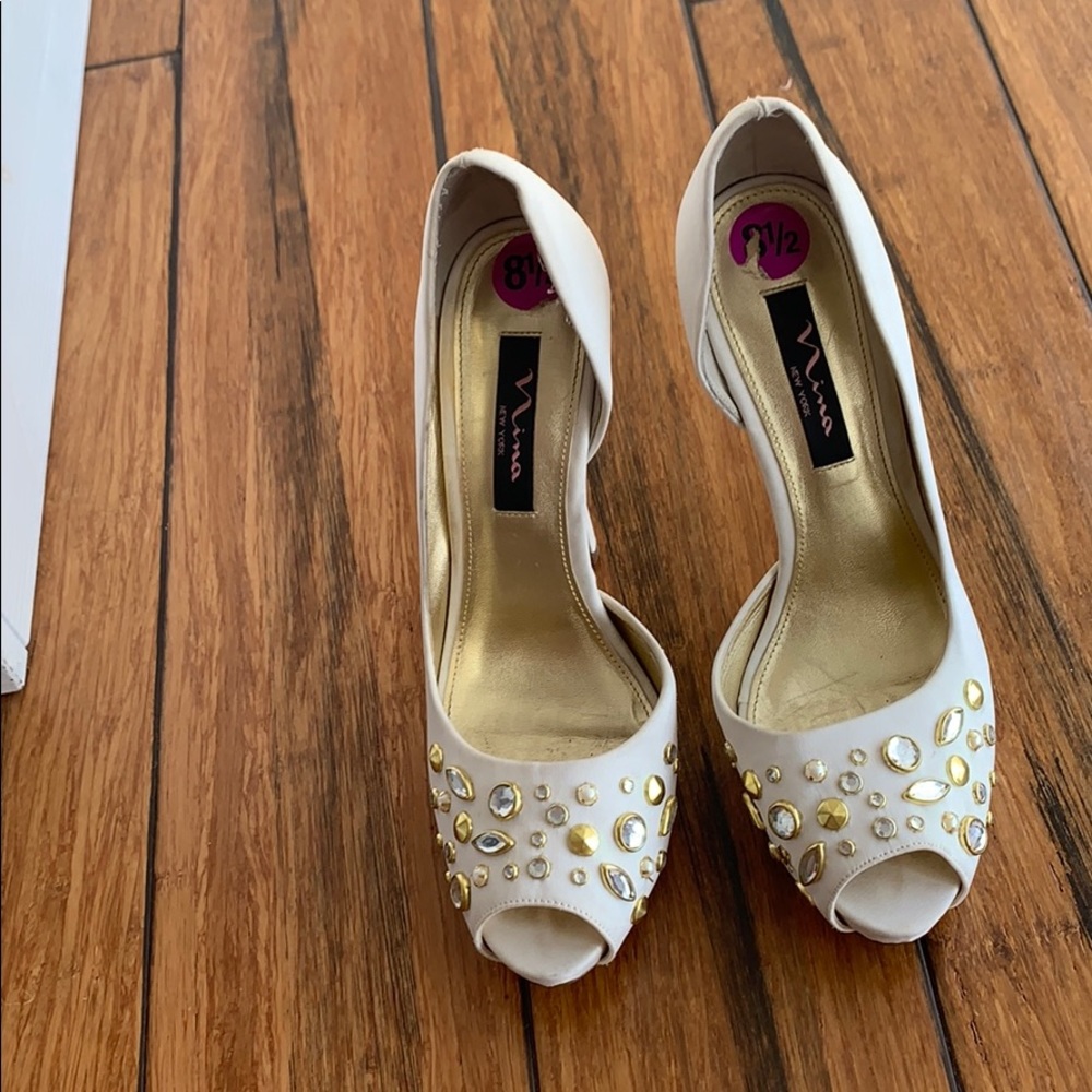 Nina New York 8,5 open toe 5 inches satin heels